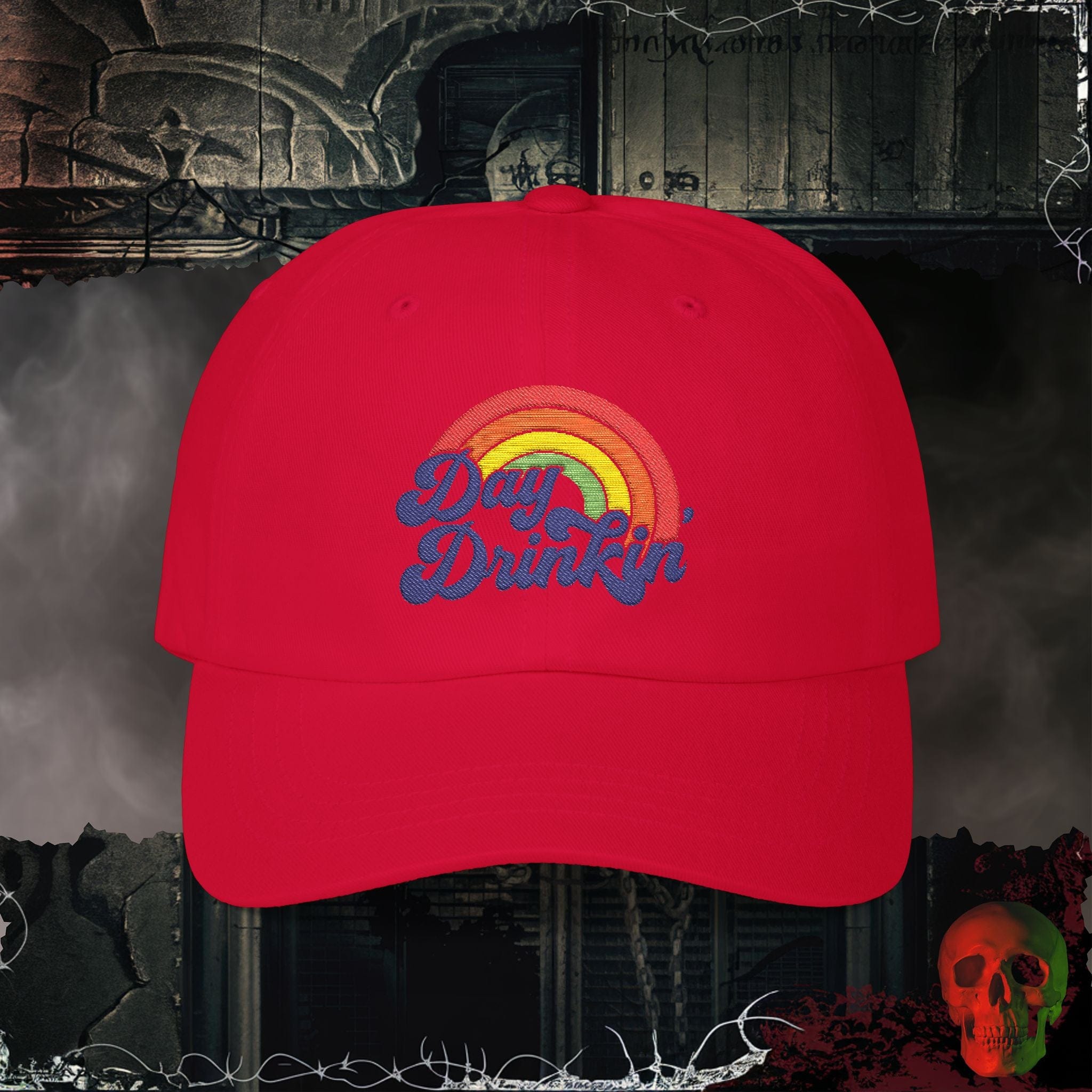 Hats Cranberry / One size Rainbow Day Drinkin’ Embroidered Hat