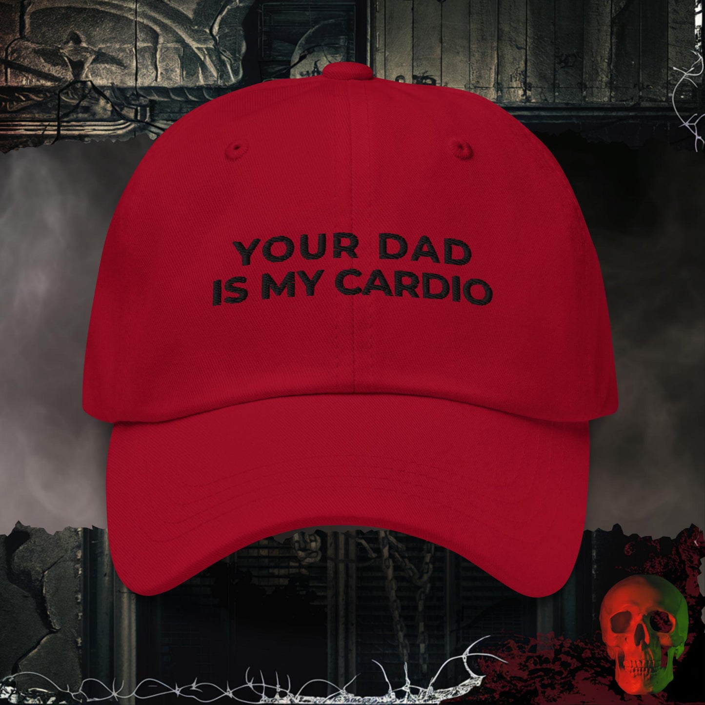 Hats Cranberry / One size Your Dad is My Cardio Embroidered Hat