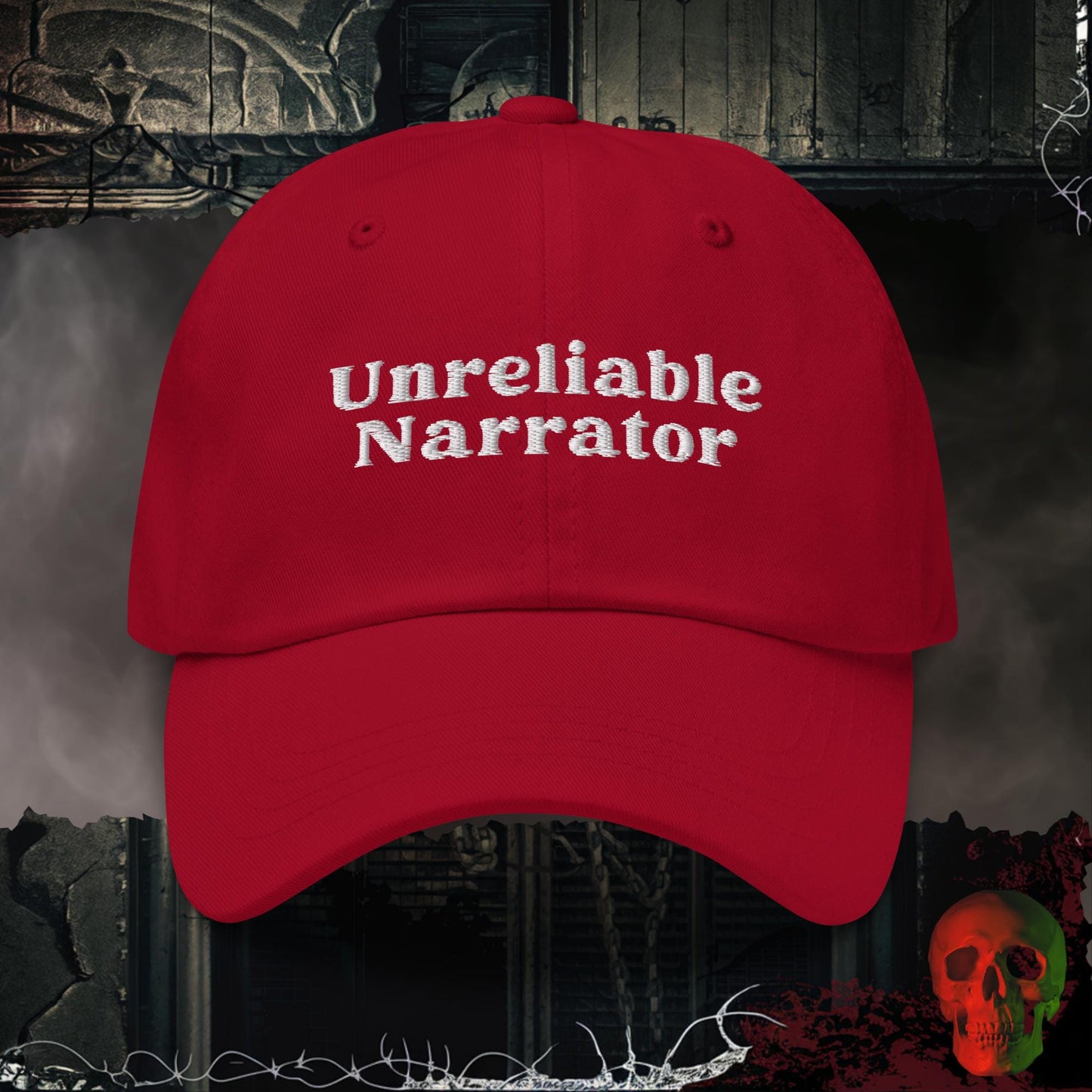 Hats Cranberry Unreliable Narrator Embroidered Hat