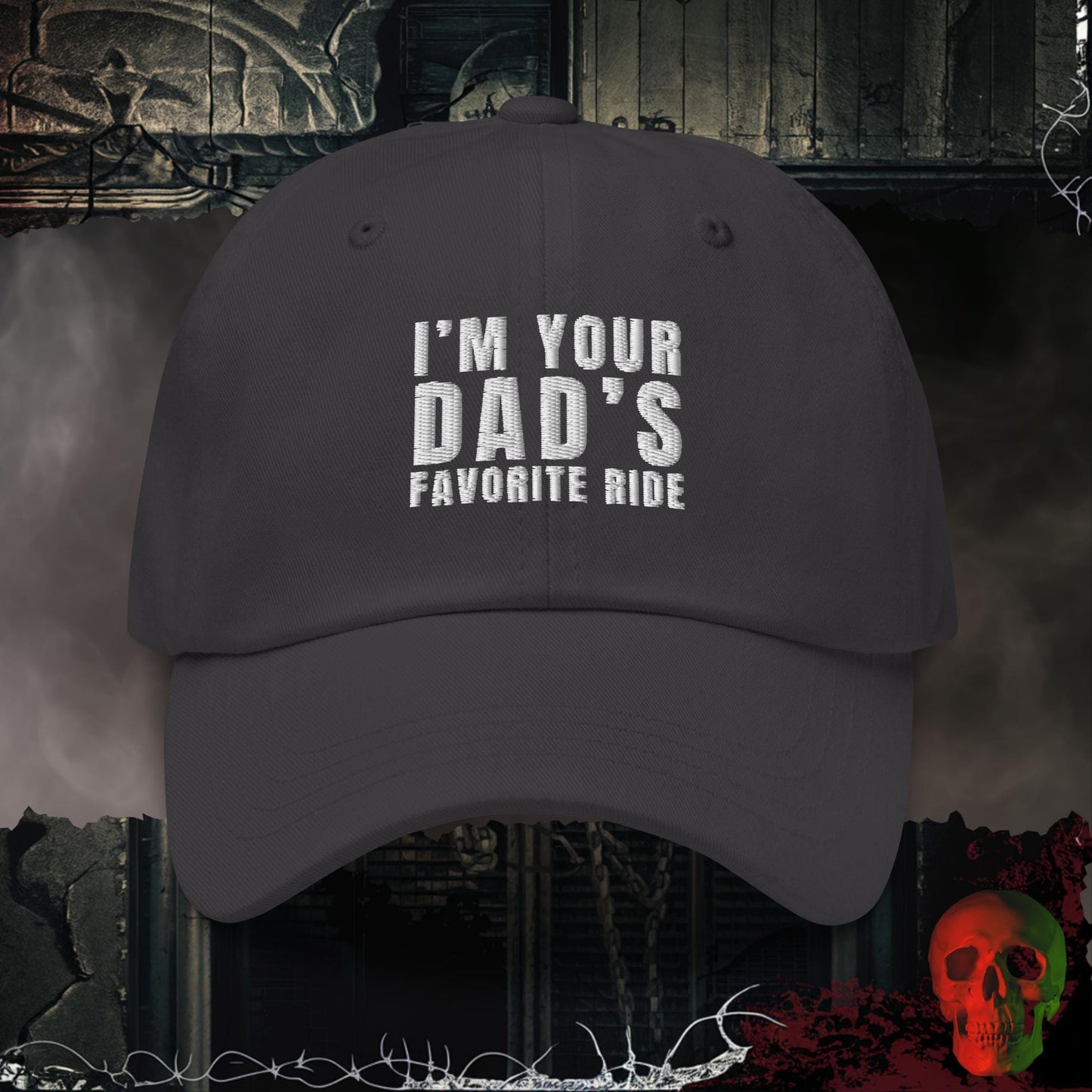 Hats Dark Grey Dad's Favorite Ride Embroidered Hat