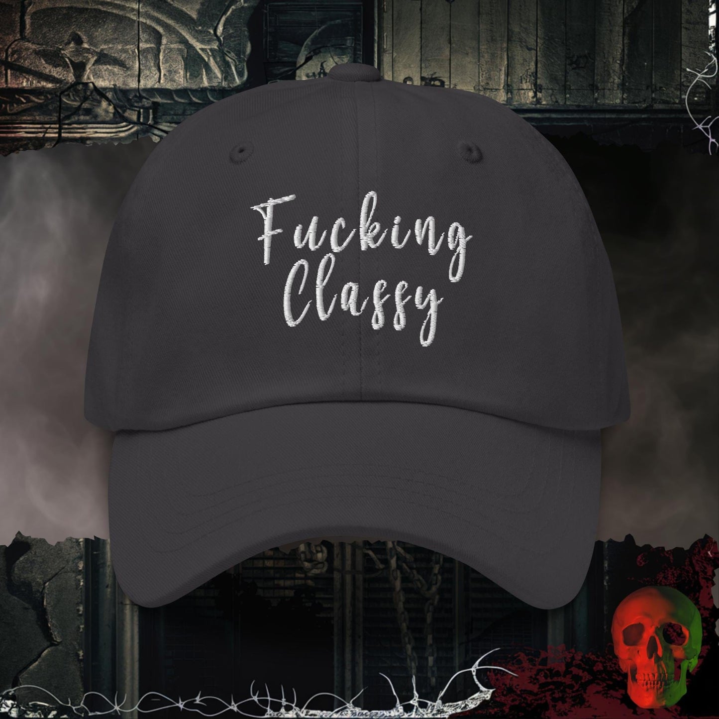 Hats Dark Grey F@cking Classy Embroidered Hat