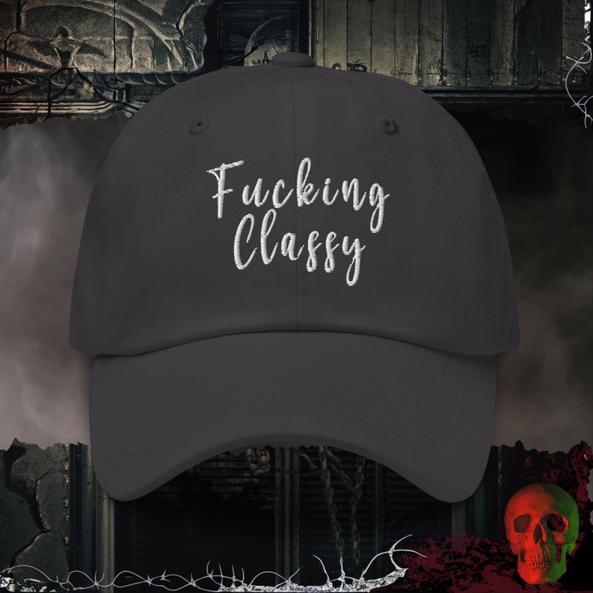 Hats Dark Grey F@cking Classy Embroidered Hat