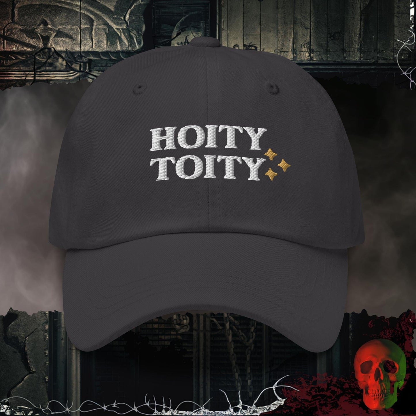 Hats Dark Grey Hoity Toity Embroidered Hat