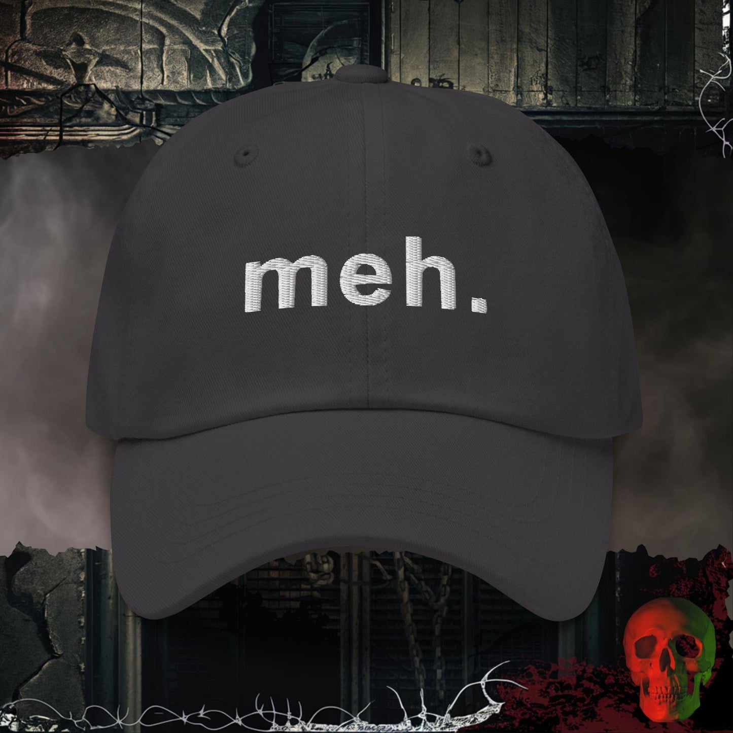 Hats Dark Grey meh. Embroidered Hat