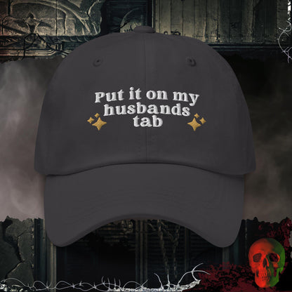 Hats Dark Grey My Husbands Tab Embroidered Hat