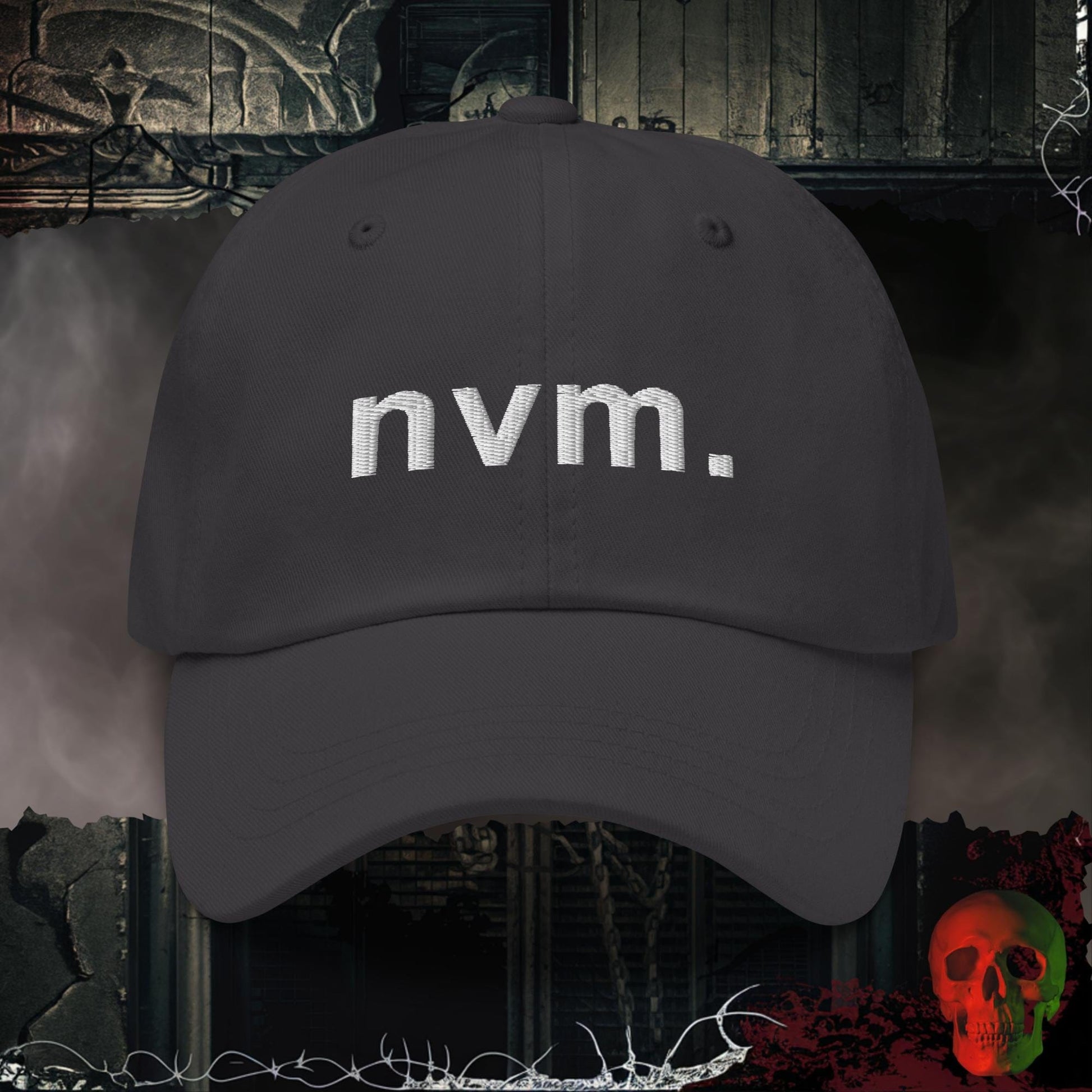 Hats Dark Grey nvm. Embroidered Hat