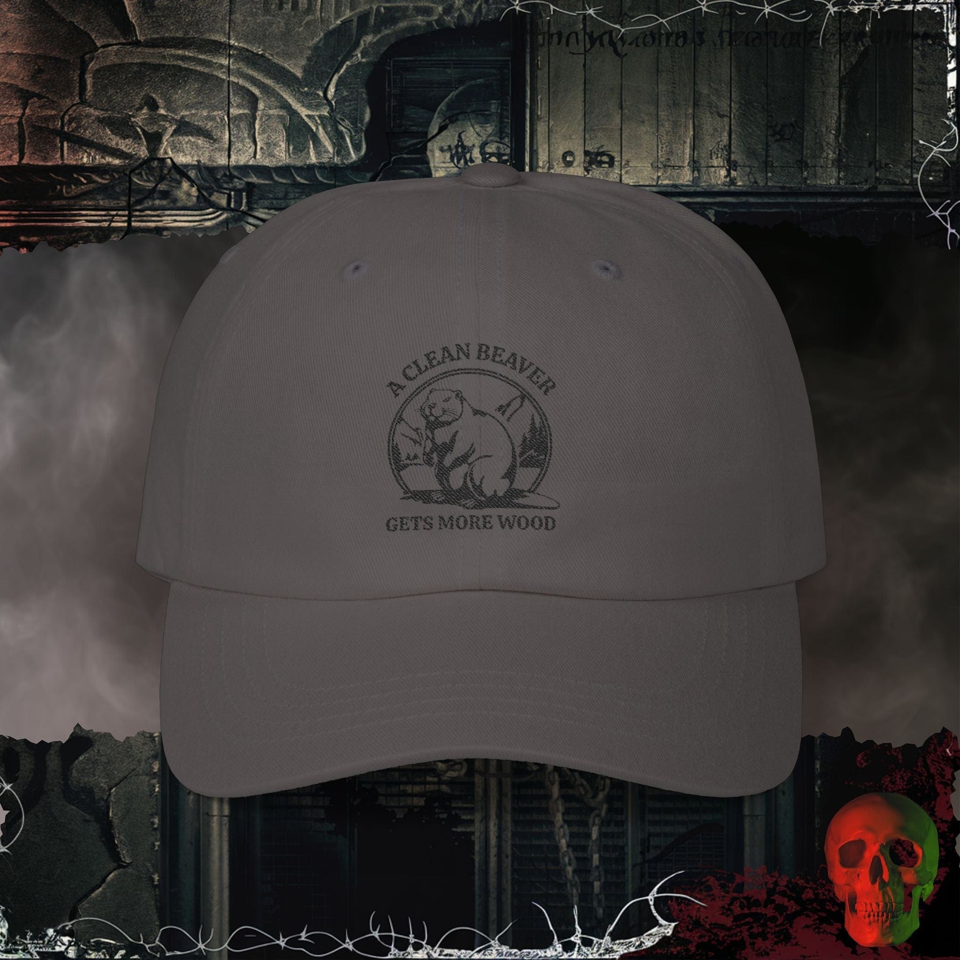 Hats Dark Grey / One size A Clean Beaver Gets More Wood Embroidered Hat