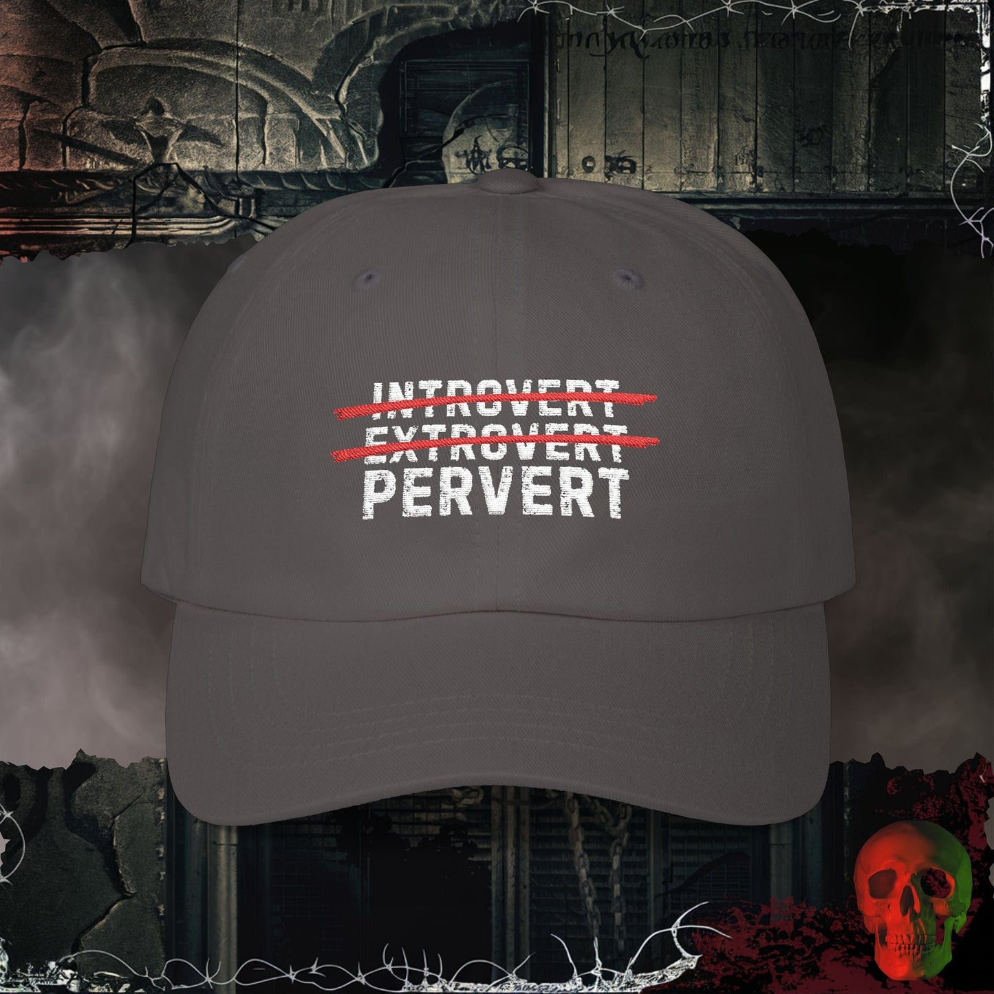Hats Dark Grey / One size Introvert or Pervert Embroidered Hat