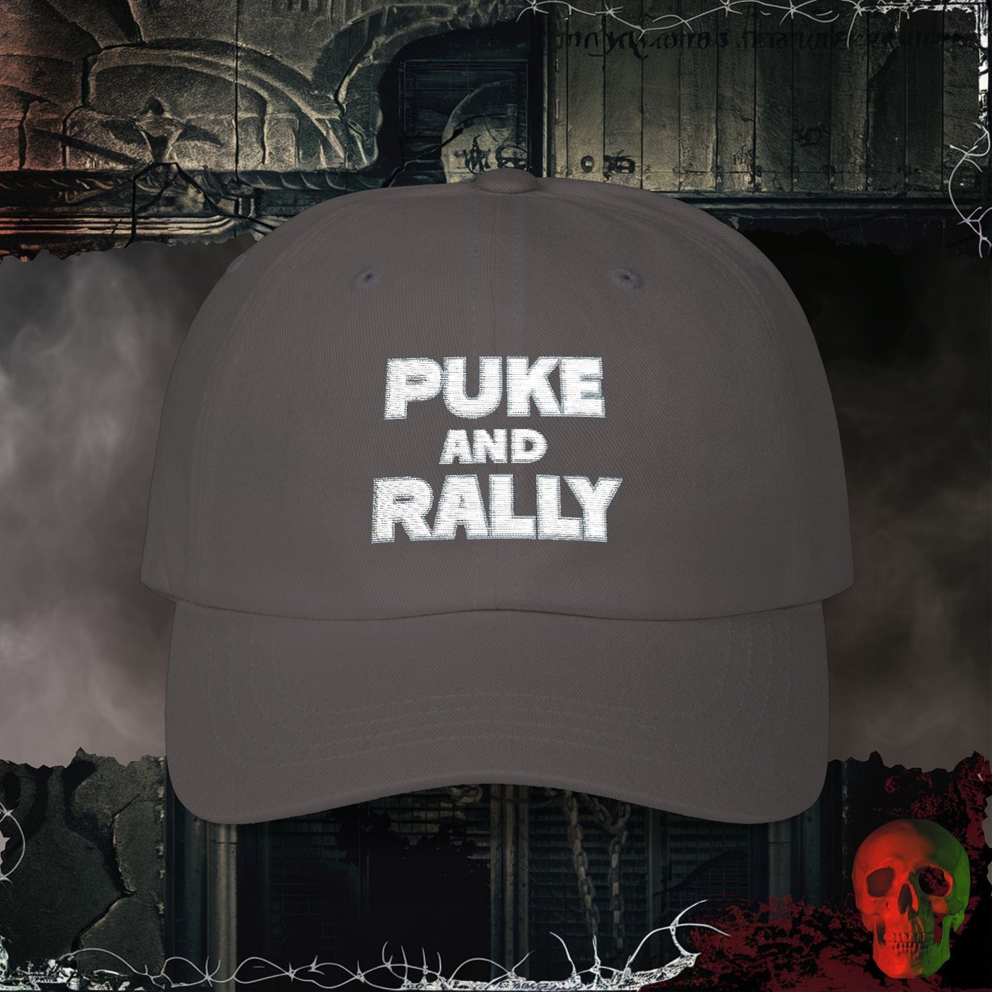 Hats Dark Grey / One size Puke and Rally Embroidered Hat