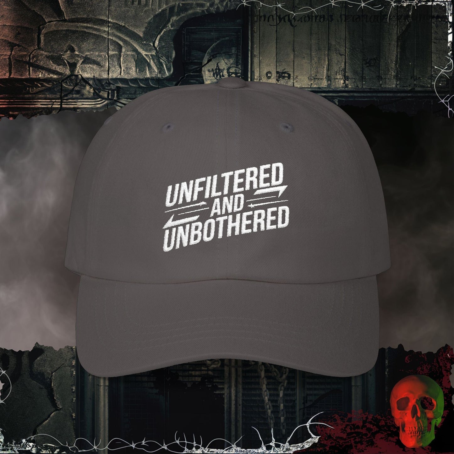 Hats Dark Grey / One size Unfiltered, Unbothered Embroidered Hat