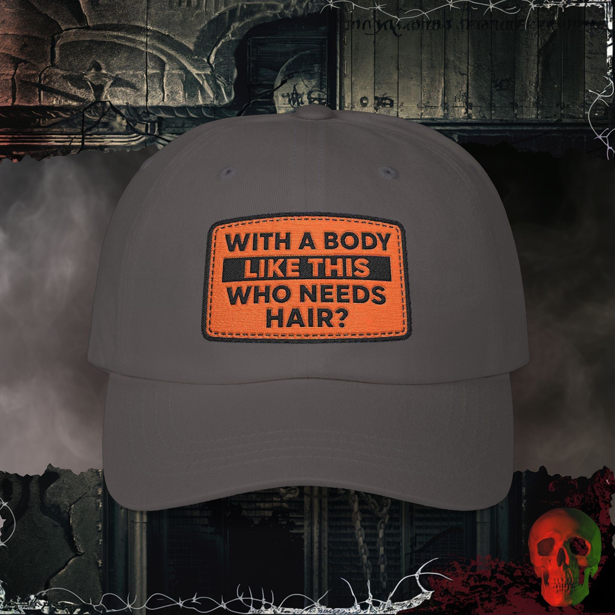 Hats Dark Grey / One size Who Needs Hair Embroidered Hat