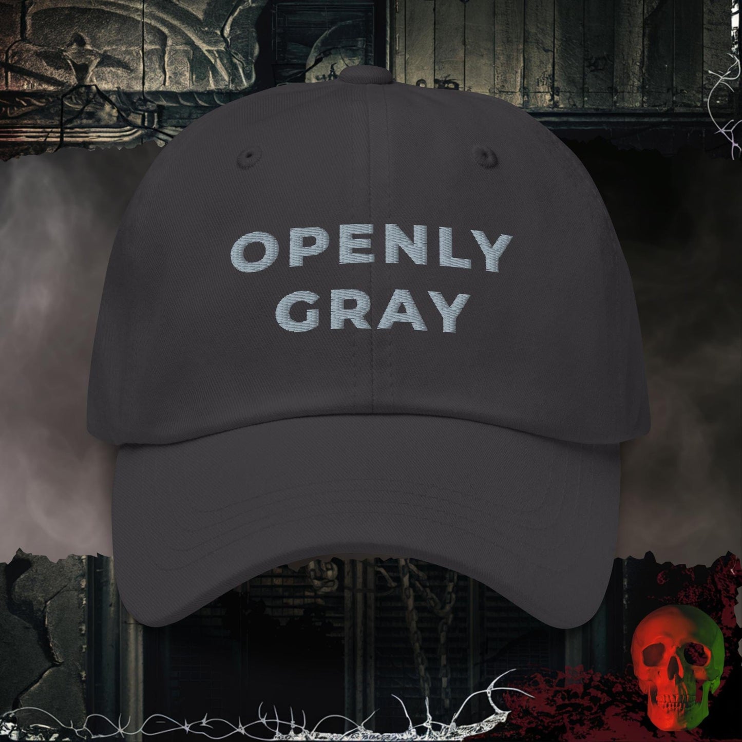 Hats Dark Grey Openly Gray Embroidered Hat