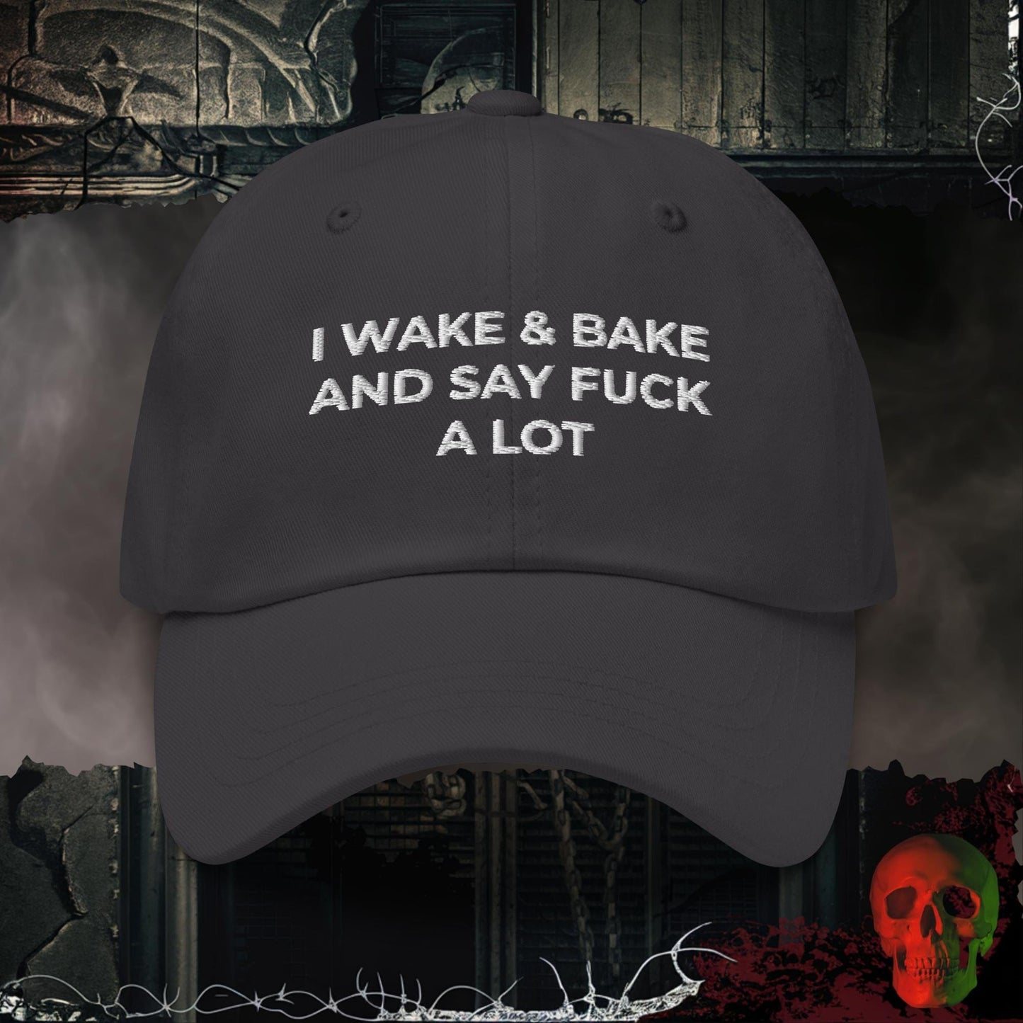 Hats Dark Grey Wake & Bake Embroidered Hat