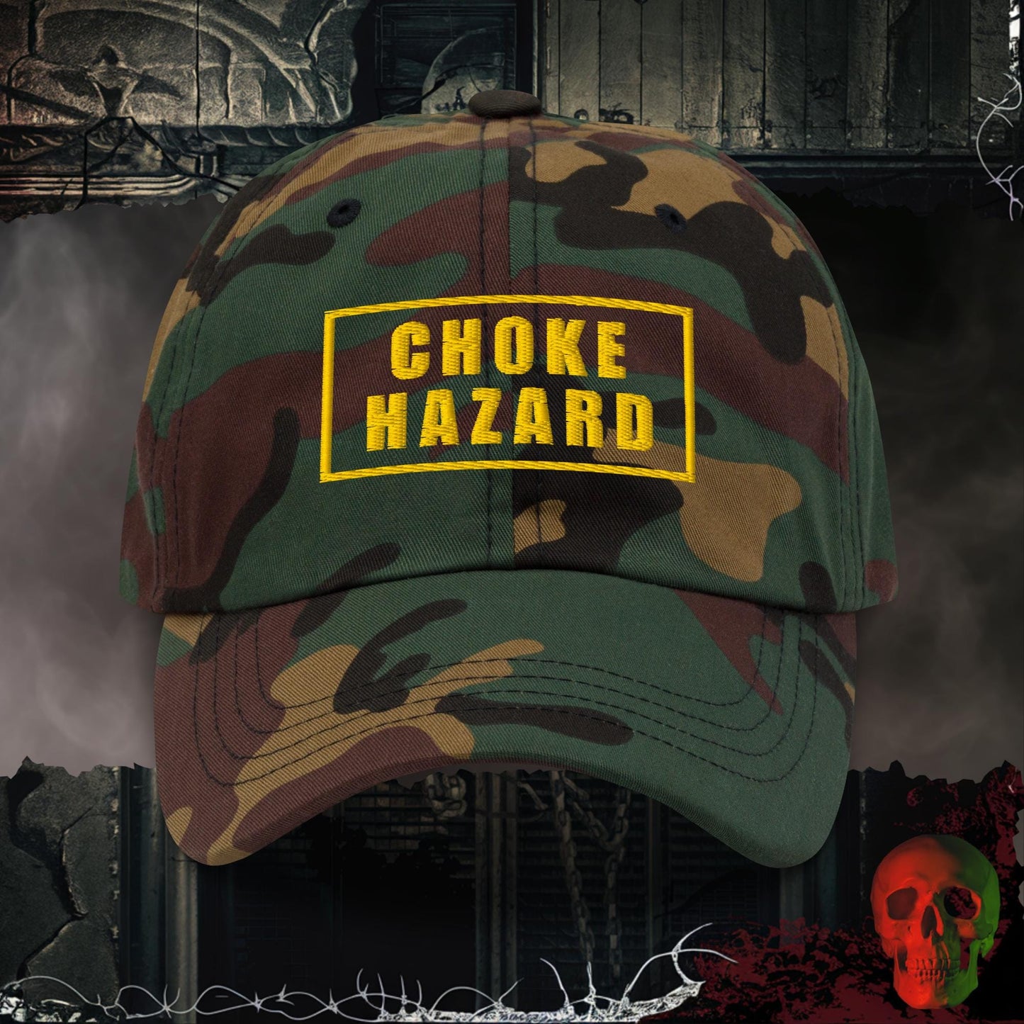 Hats Green Camo Choke Hazard Embroidered Hat
