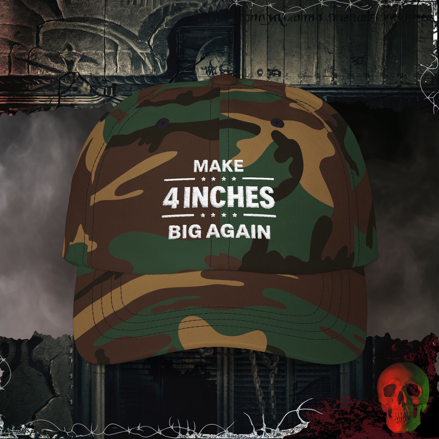 Hats Green Camo Make 4 Inches Great Again Embroidered Hat