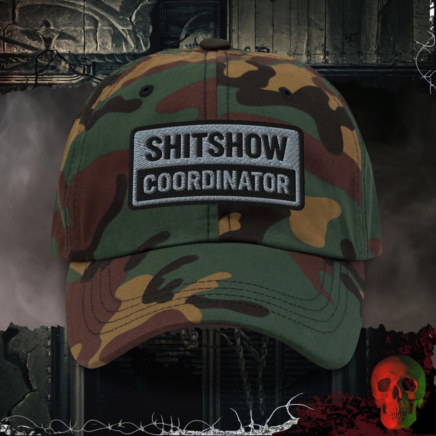 Hats Green Camo Sh!tshow Coordinator Embroidered Hat