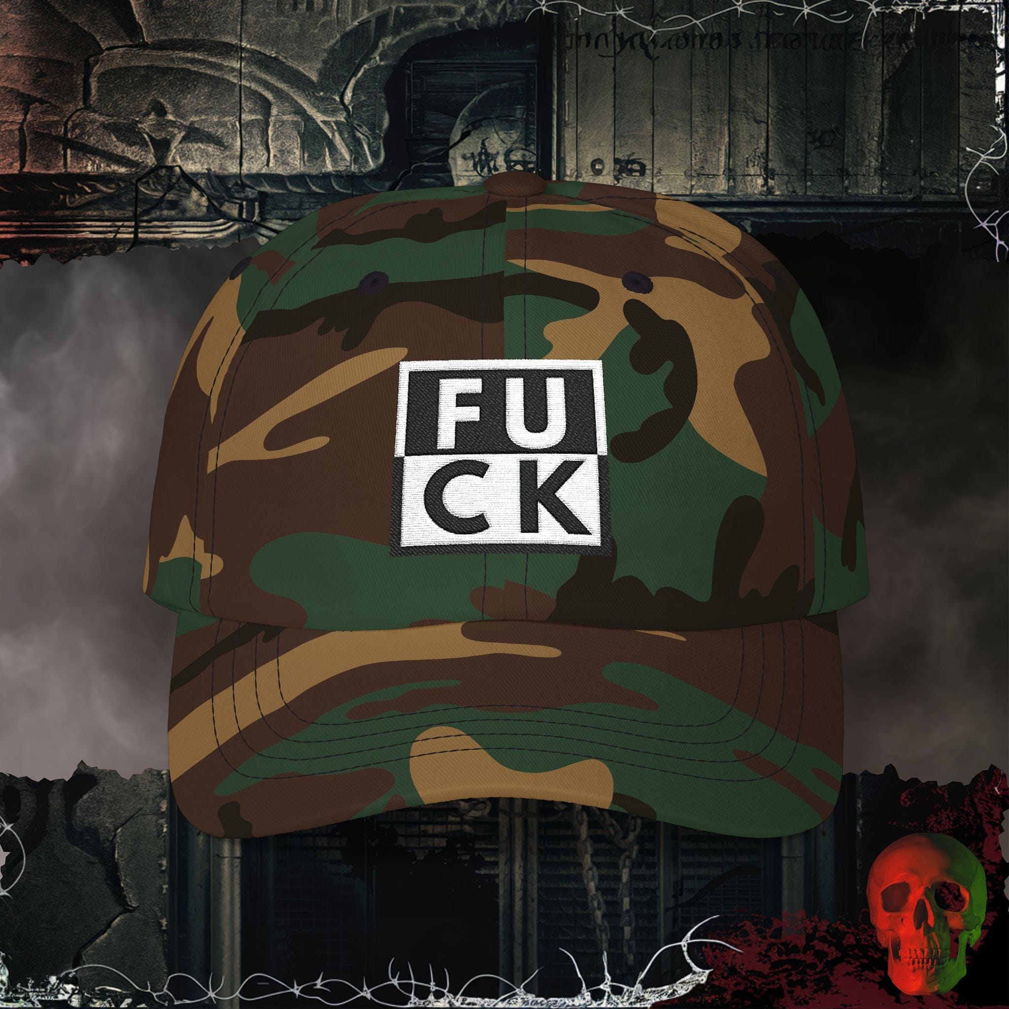 Hats Green Camo The Universal Language Embroidered Hat