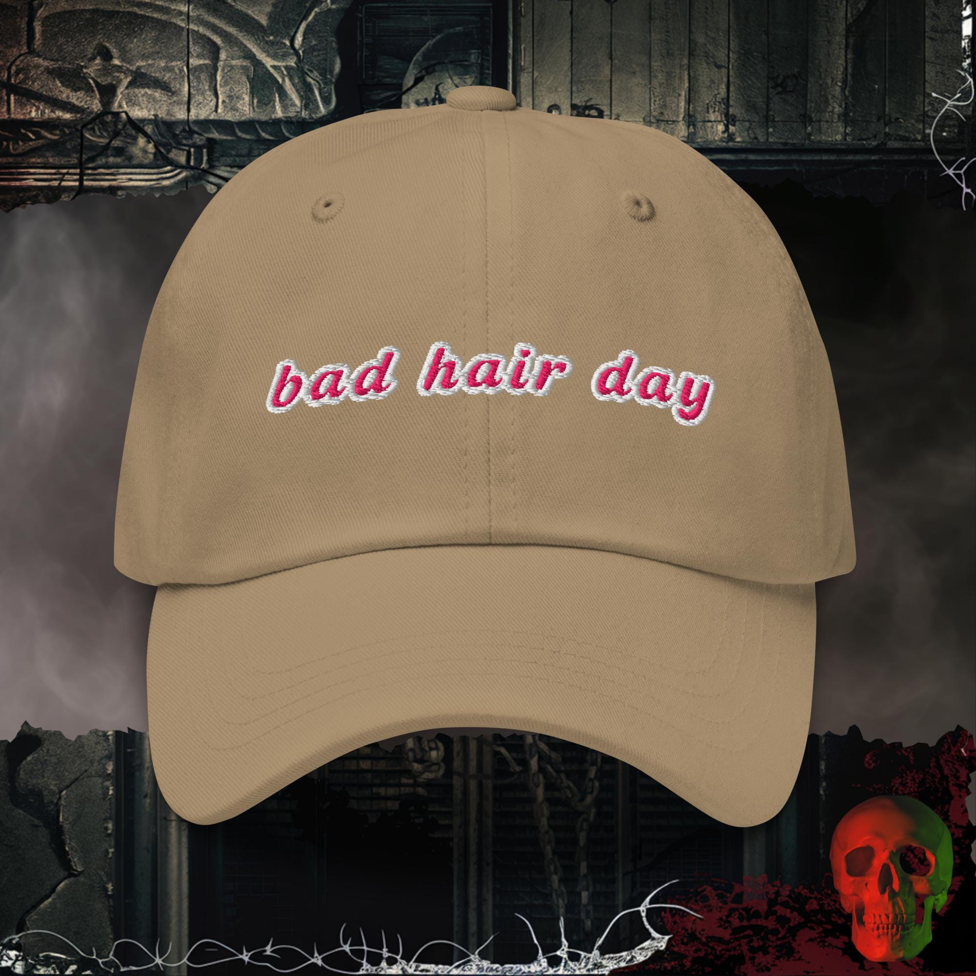 Hats Khaki Bad Hair Day Embroidered Hat