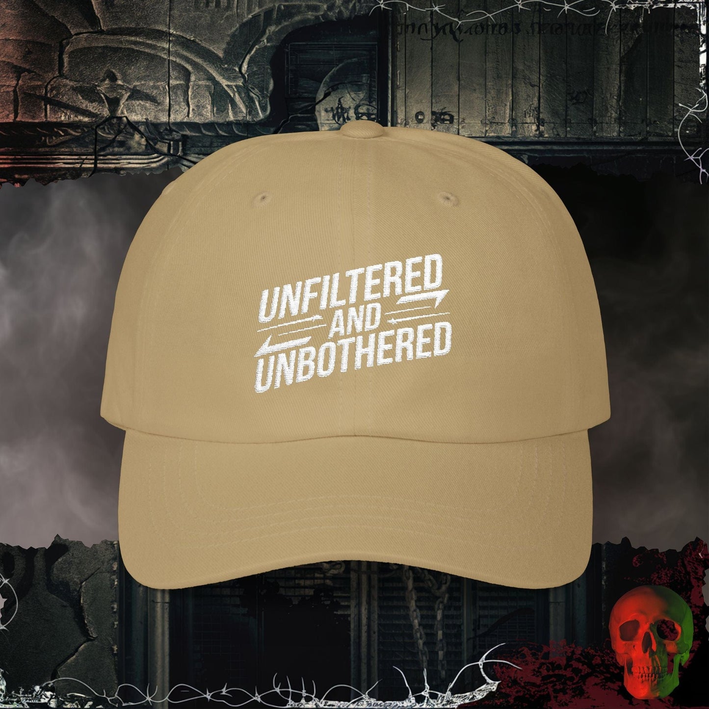 Hats Khaki / One size Unfiltered, Unbothered Embroidered Hat
