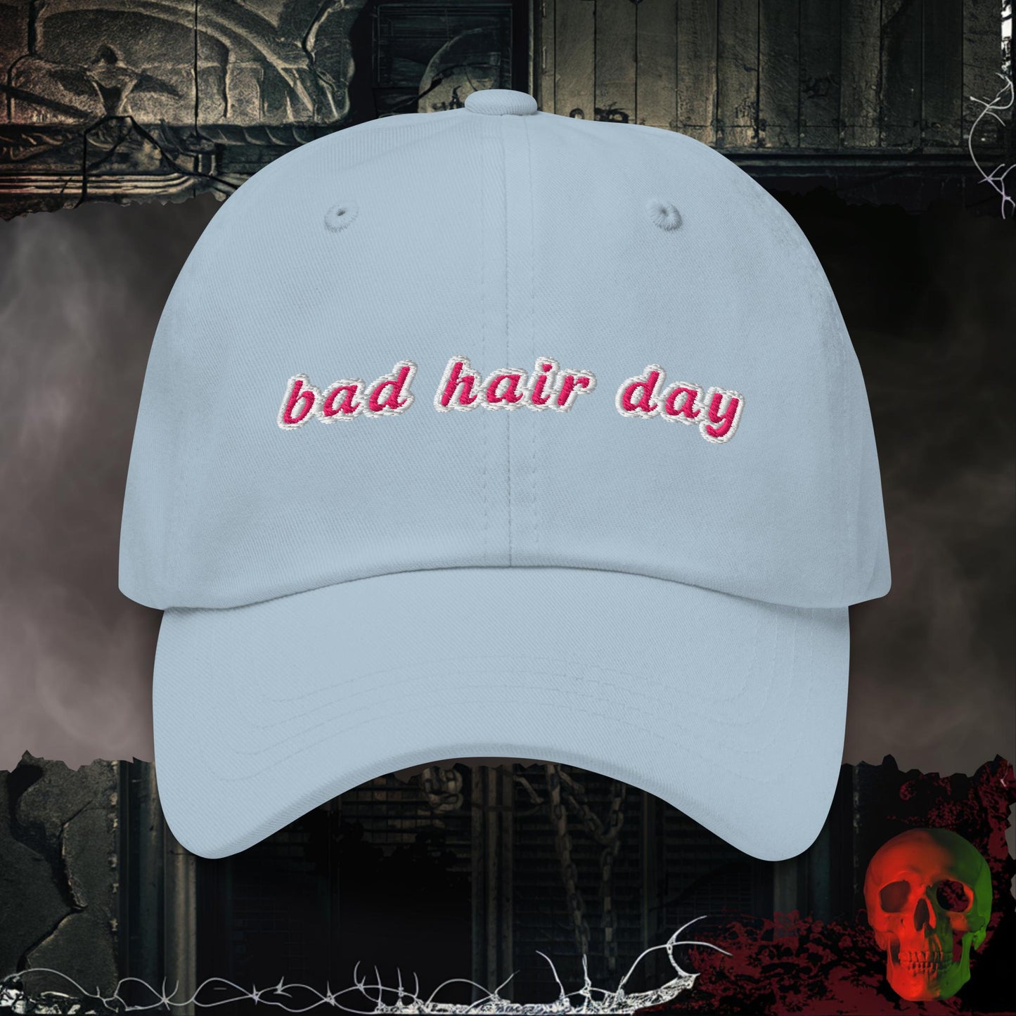 Hats Light Blue Bad Hair Day Embroidered Hat