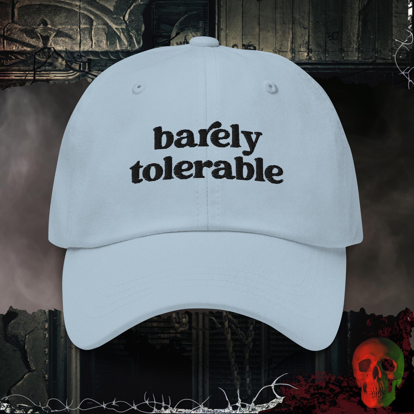 Hats Light Blue Barely Tolerable Embroidered Hat