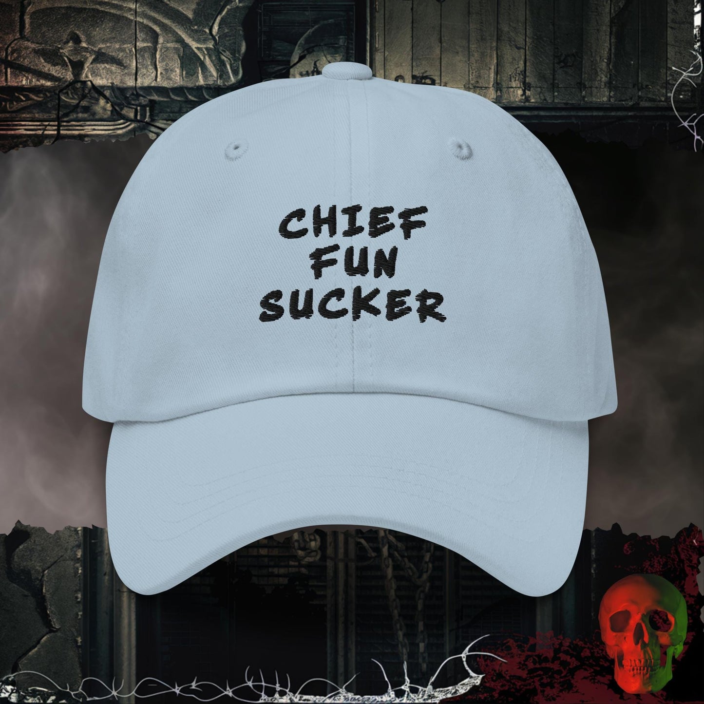 Hats Light Blue Chief Fun Sucker Embroidered Hat