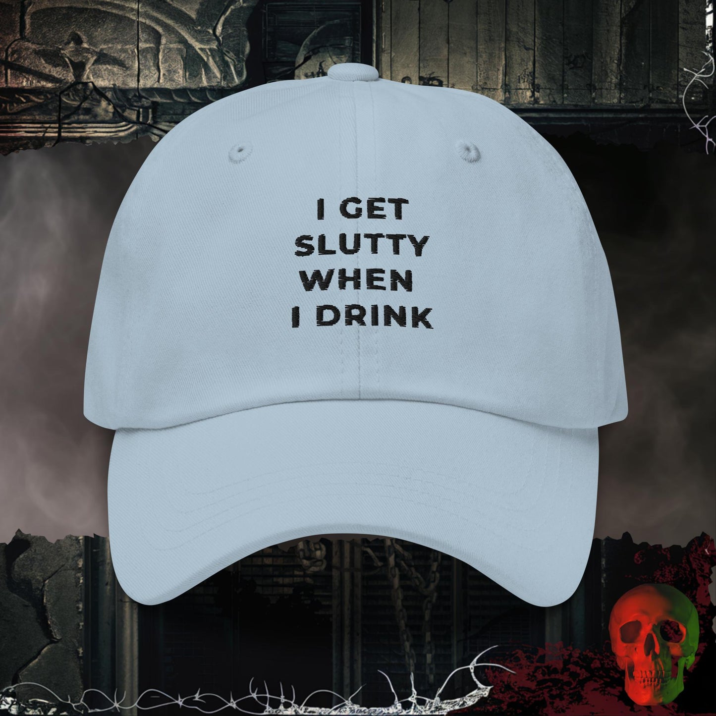 Hats Light Blue Getting Slutty Embroidered Hat