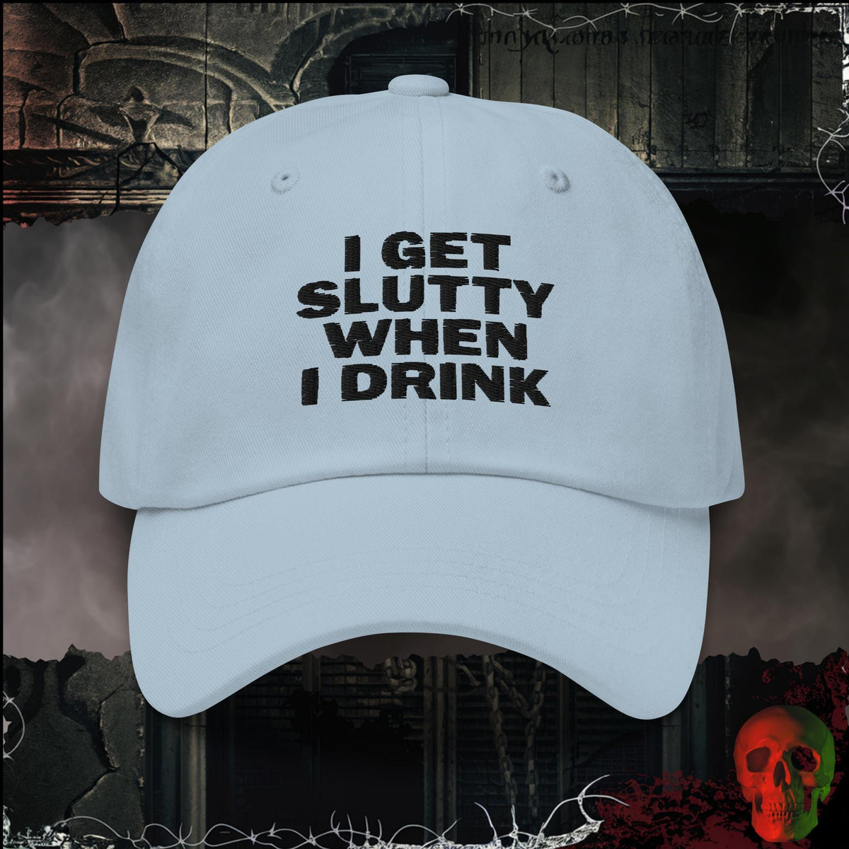 Hats Light Blue Getting Slutty Embroidered Hat | Rebel Ink Designs