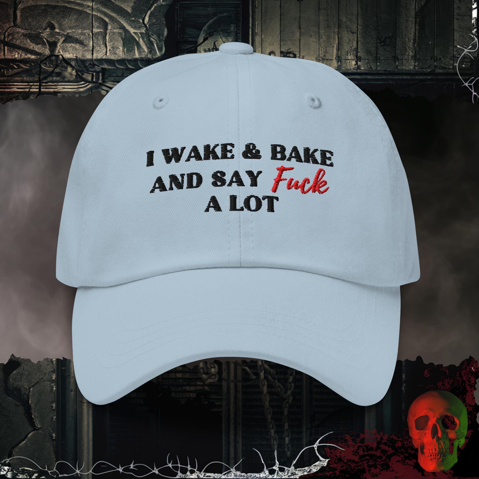 Hats Light Blue I Wake & Bake Embroidered Hat
