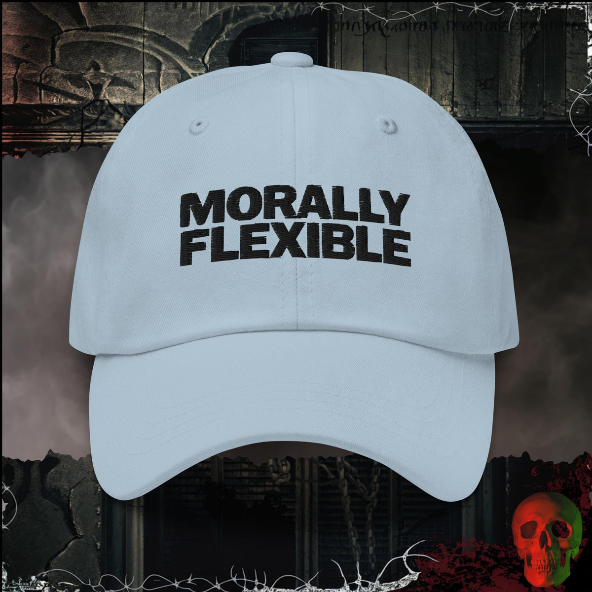 Hats Light Blue / One size Morally Flexible Embroidered Hat | Rebel Ink Designs