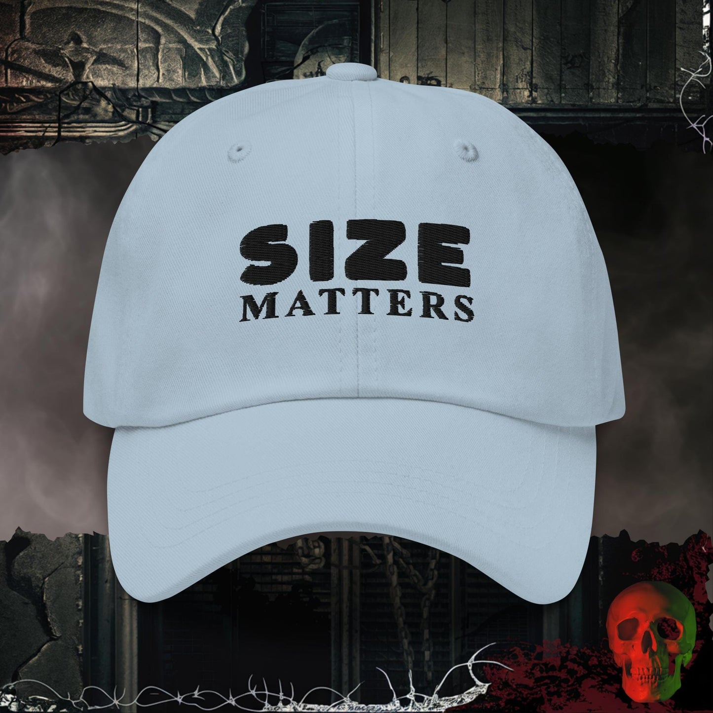 Hats Light Blue Size Matters Embroidered Hat