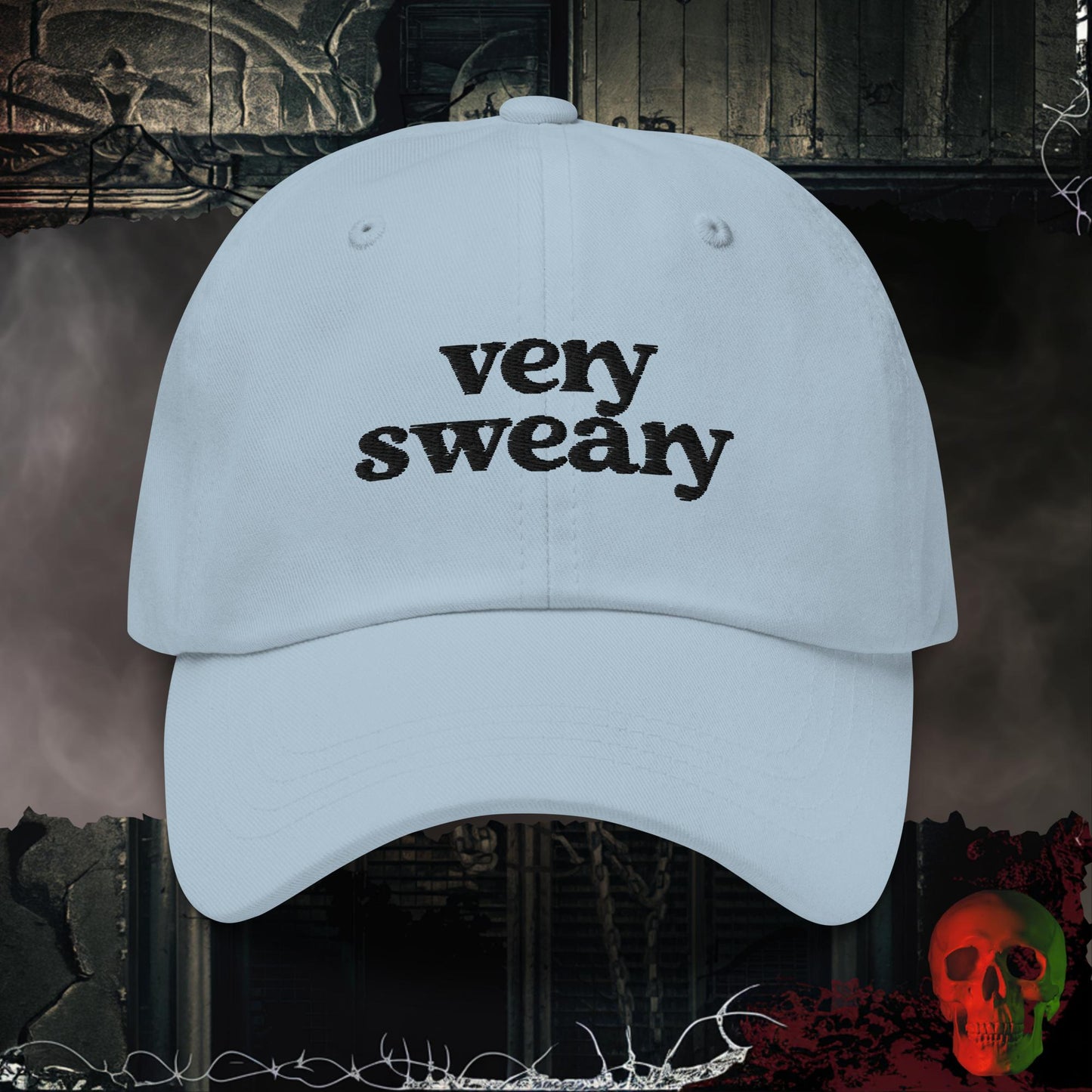 Hats Light Blue Very Sweary Embroidered Hat