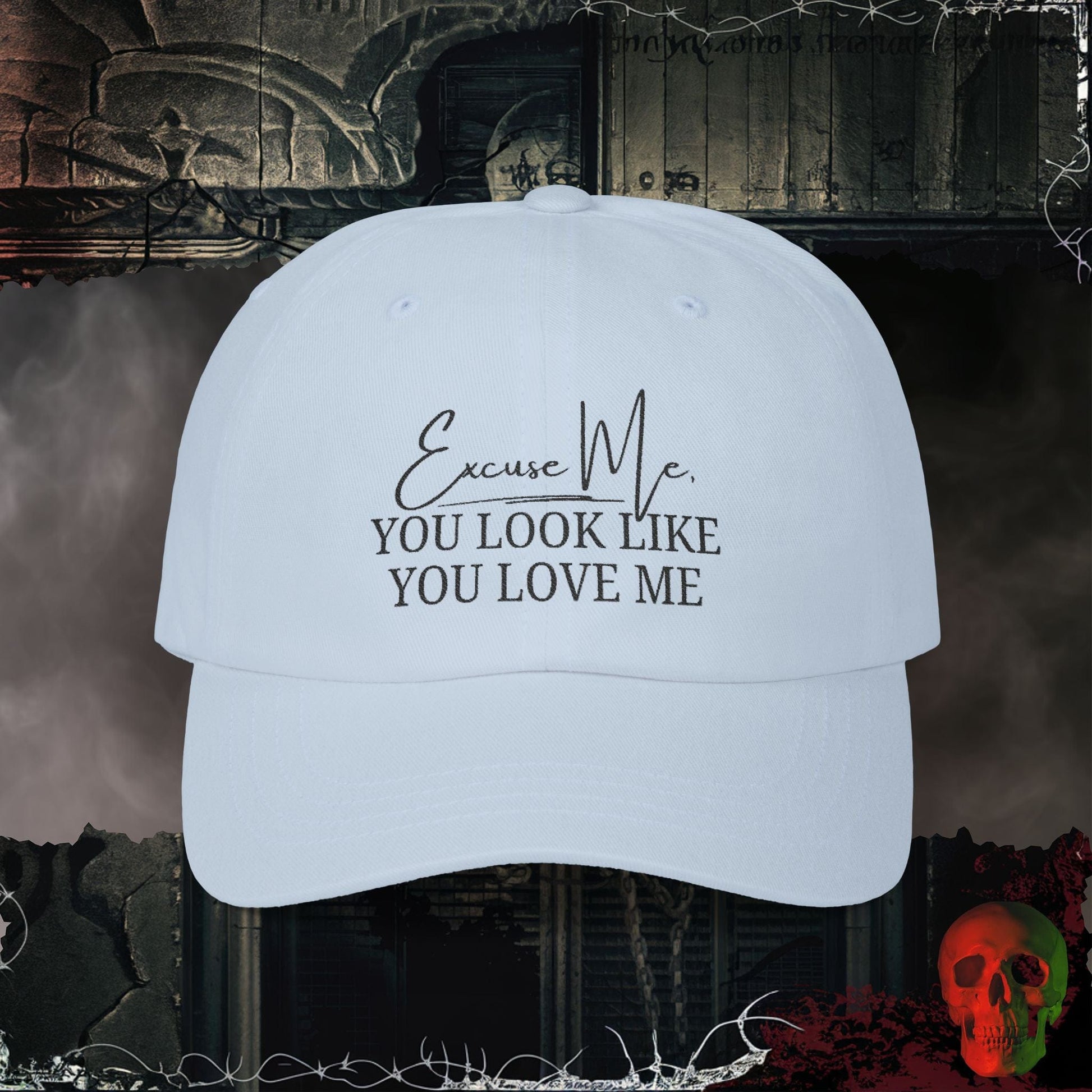 Hats Light Blue You Look Like You Love Me Embroidered Hat