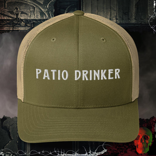 Hats Moss/ Khaki Patio Drinker Embroidered Trucker