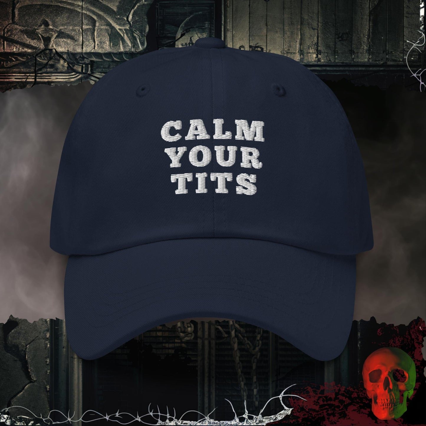 Hats Navy Calm Your Tits