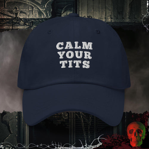 Hats Navy Calm Your Tits