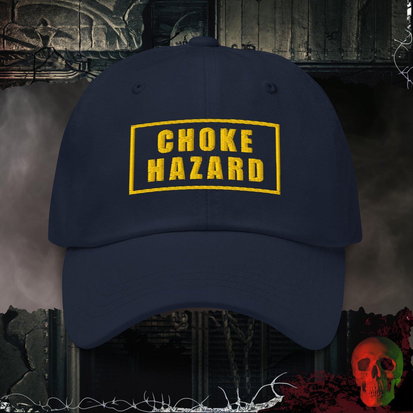 Hats Navy Choke Hazard Embroidered Hat