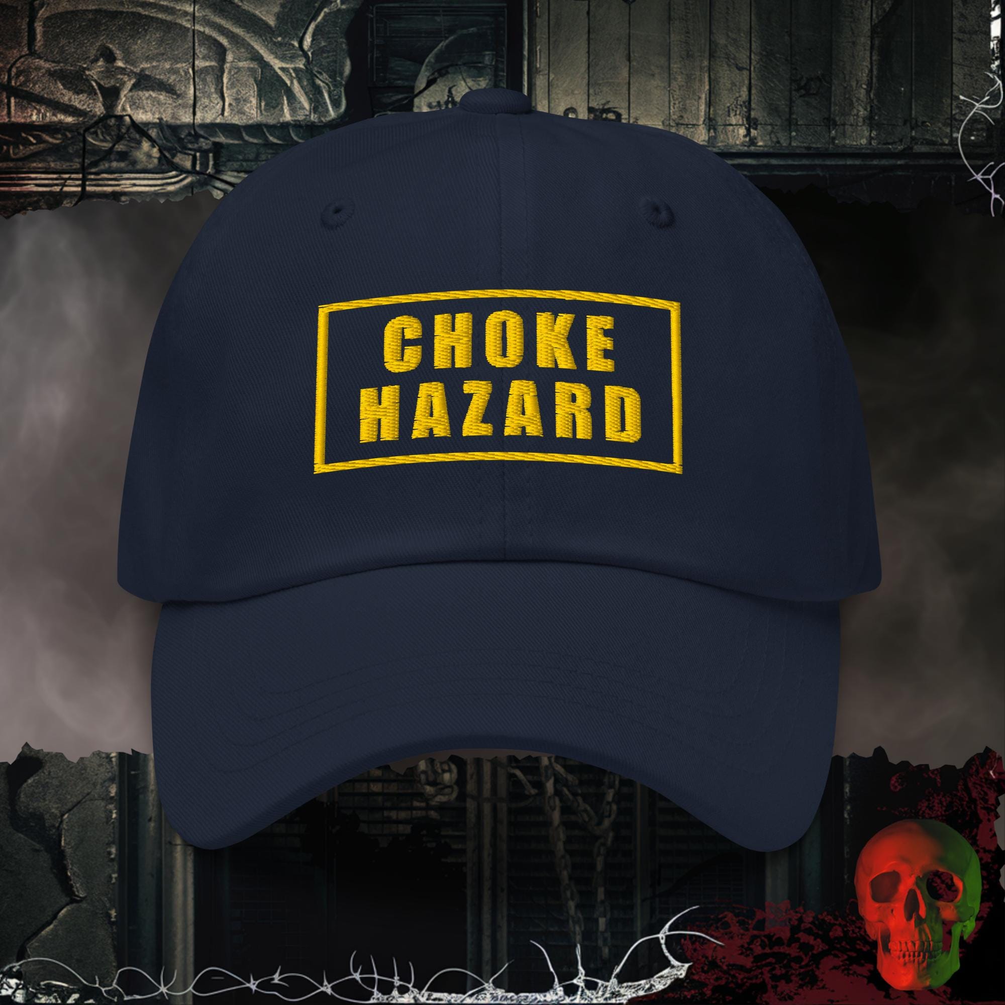 Hats Navy Choke Hazard Embroidered Hat