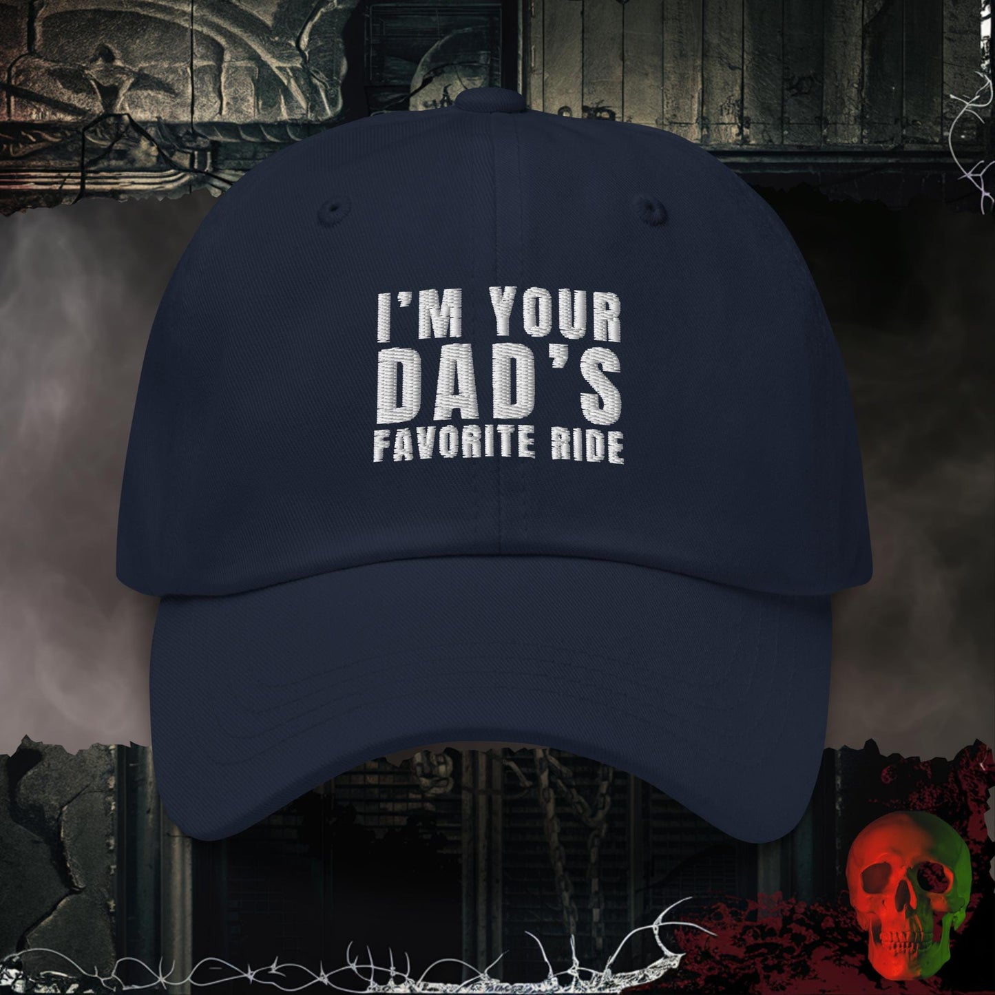 Hats Navy Dad's Favorite Ride Embroidered Hat
