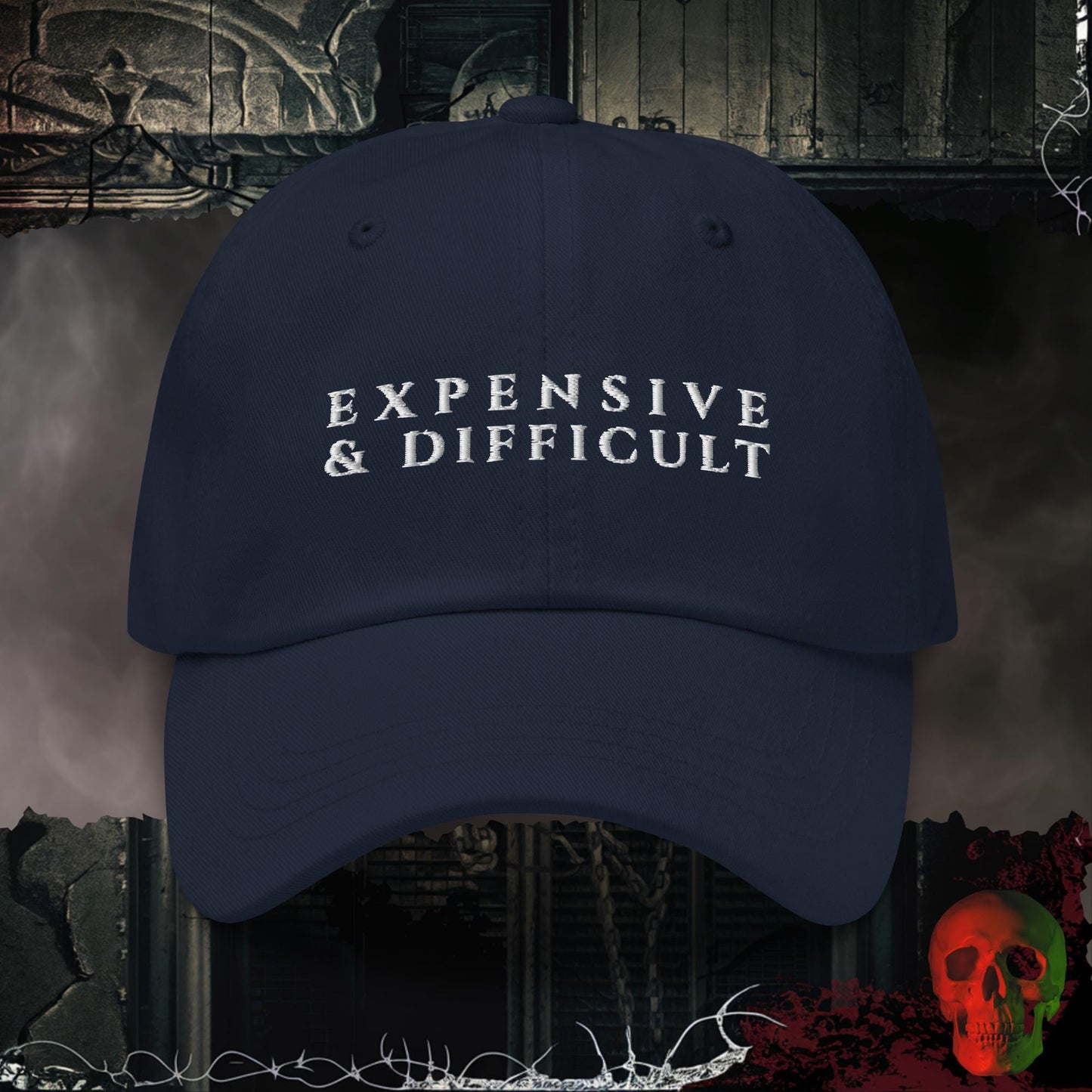 Hats Navy Expensive and Difficult Embroidered Hat