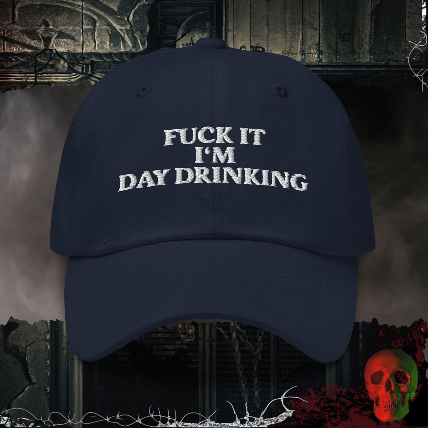Hats Navy F@ck It, I am Day Drinking Embroidered Hat