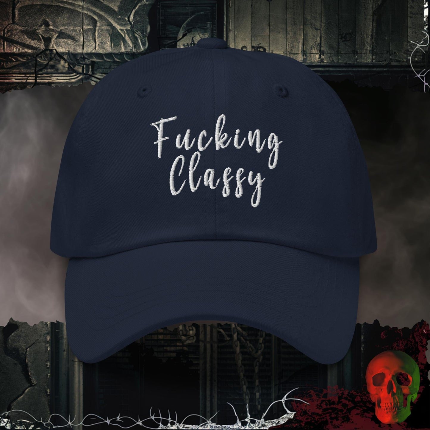 Hats Navy F@cking Classy Embroidered Hat