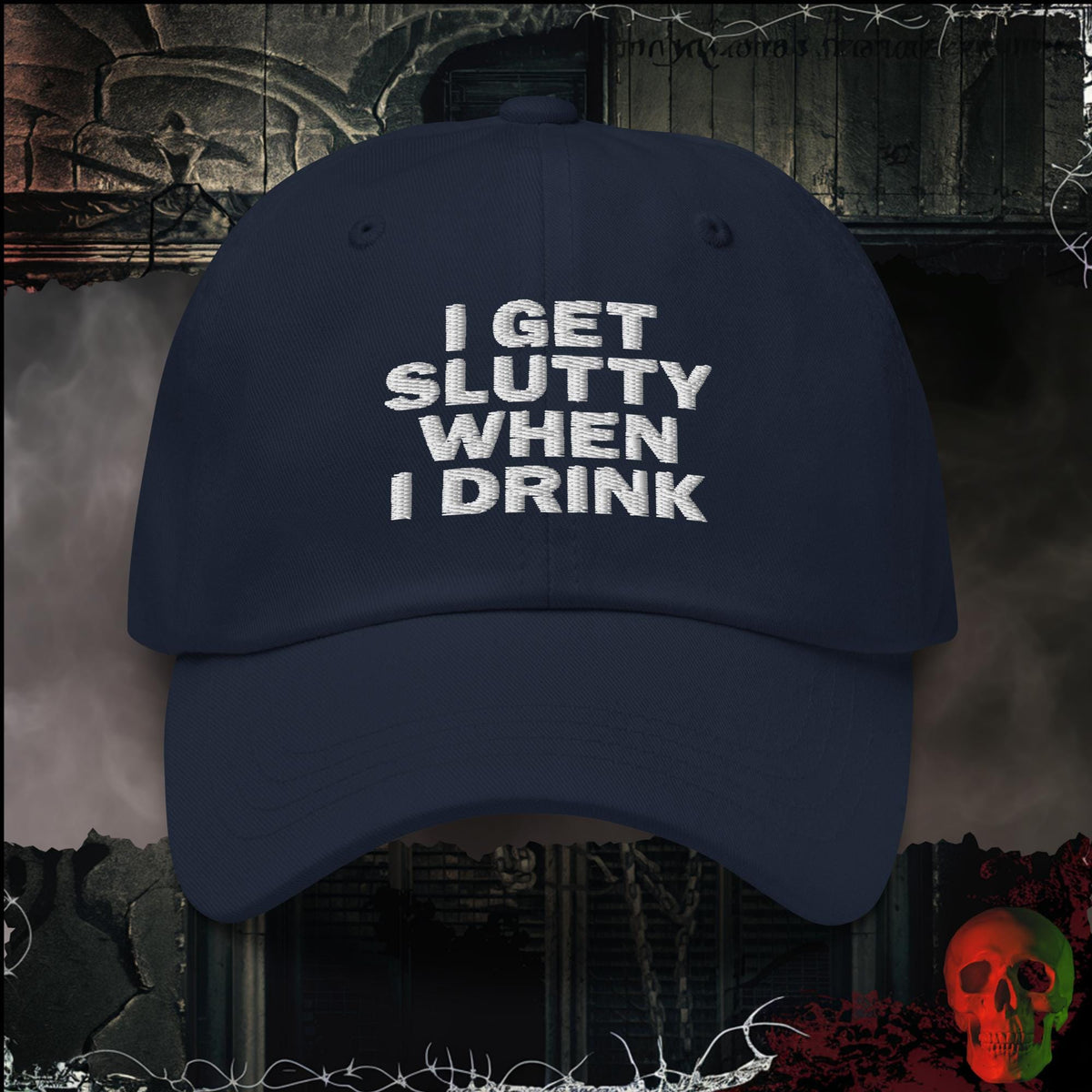 Hats Navy Getting Slutty Embroidered Hat | Rebel Ink Designs