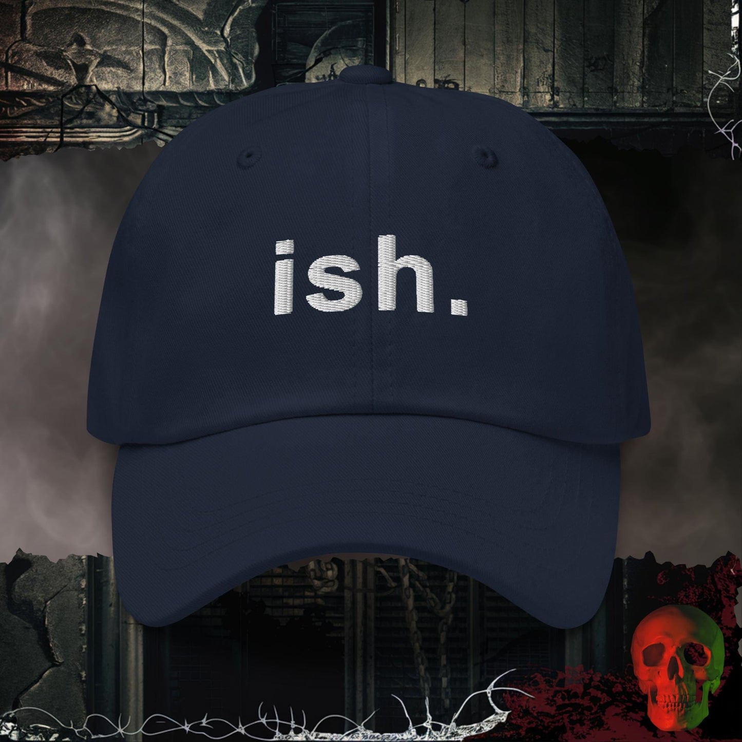 Hats Navy ish. Embroidered Hat
