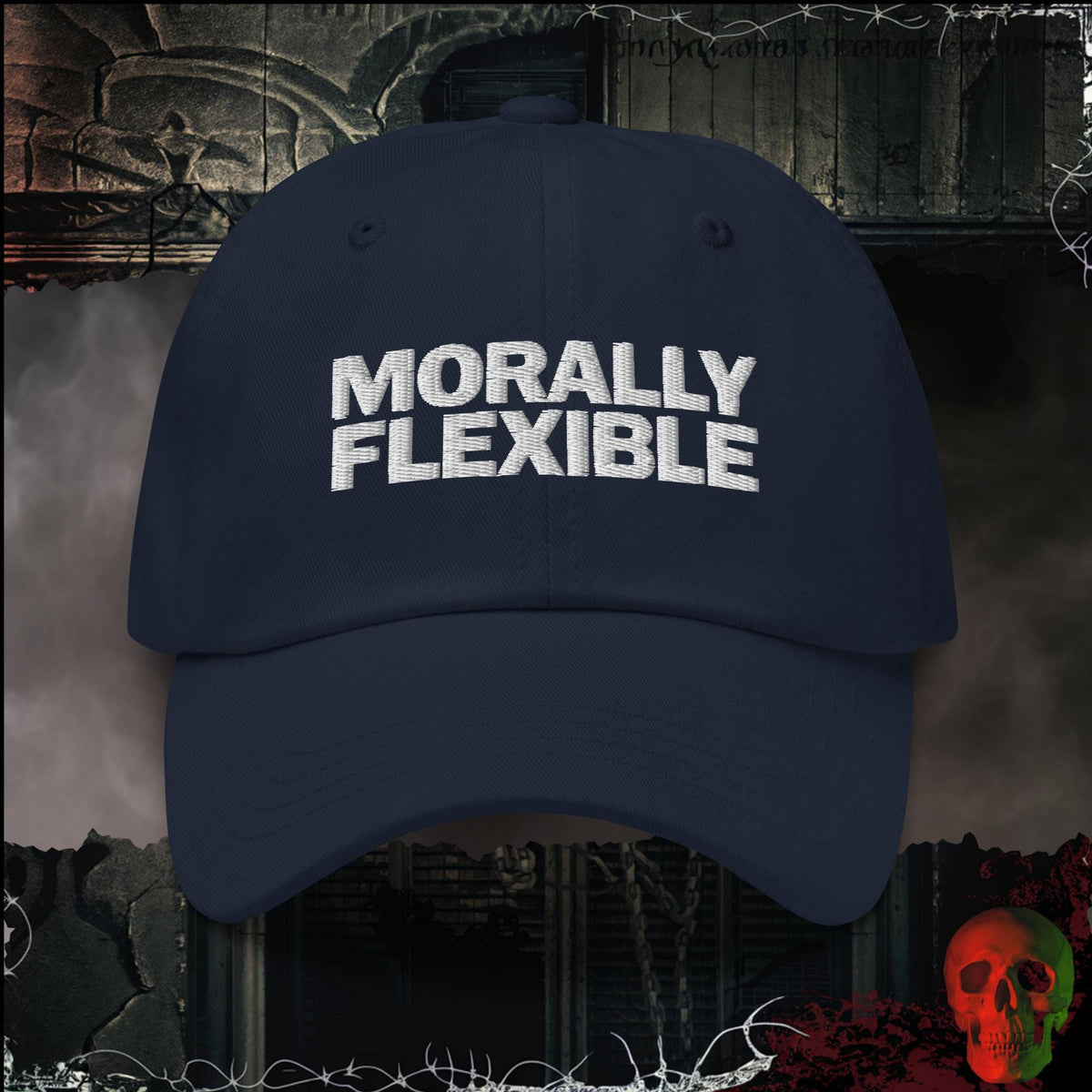 Hats Navy / One size Morally Flexible Embroidered Hat | Rebel Ink Designs