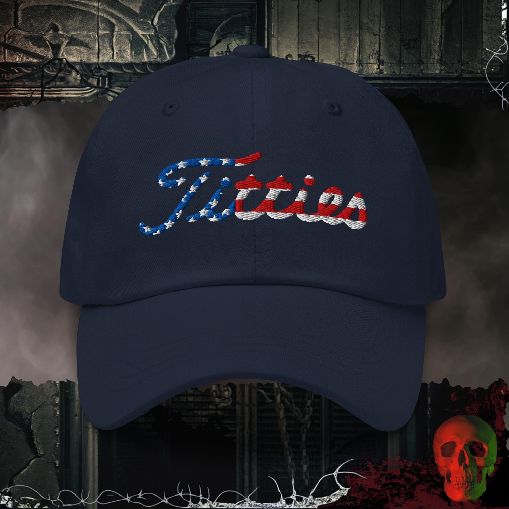 Hats Navy / One size Titties Embroidered Hat