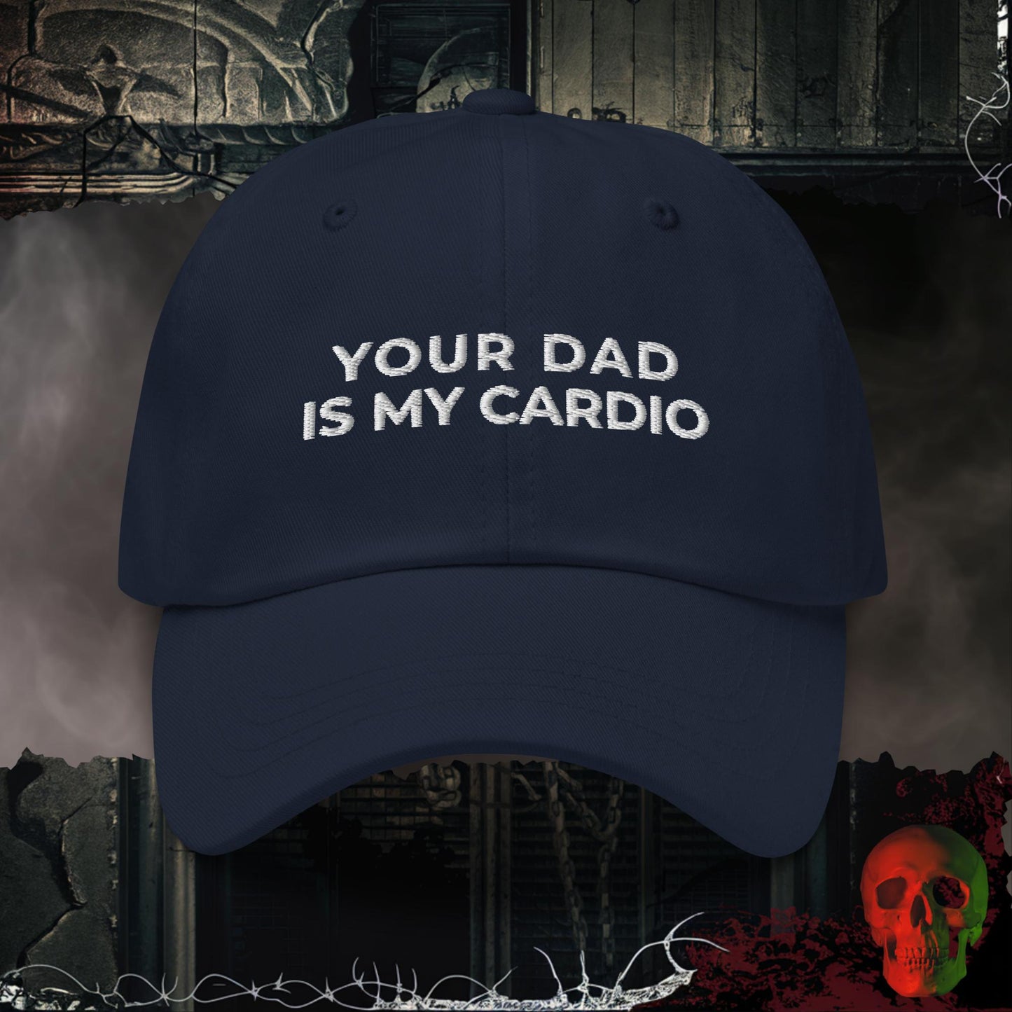 Hats Navy / One size Your Dad is My Cardio Embroidered Hat