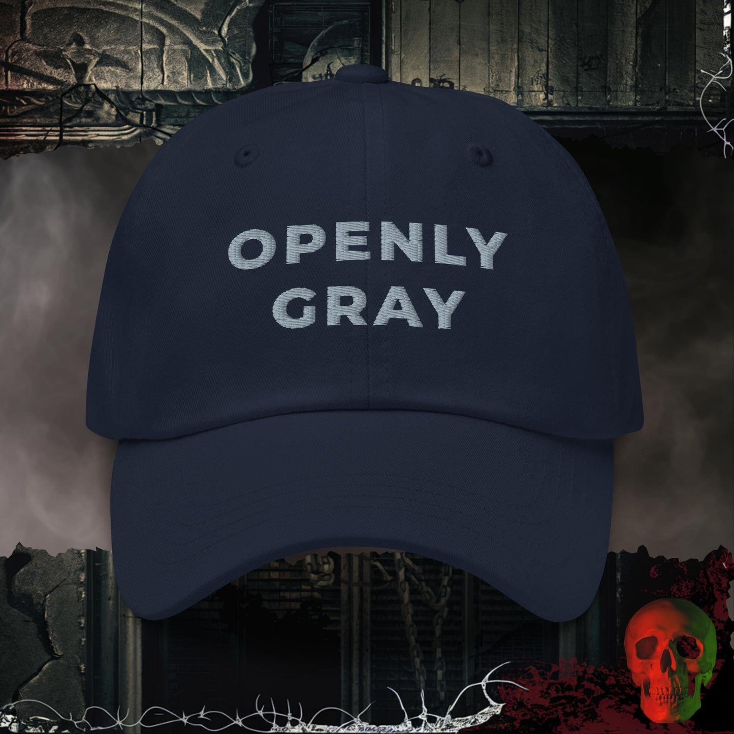 Hats Navy Openly Gray Embroidered Hat