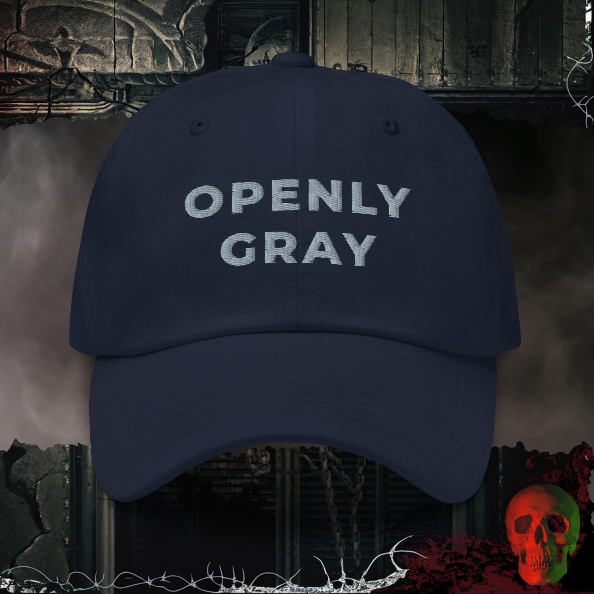 Hats Navy Openly Gray Embroidered Hat