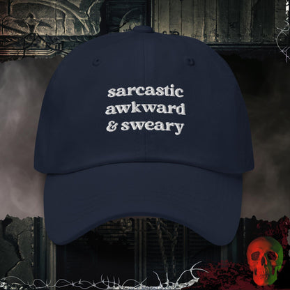 Hats Navy Sarcastic and Sweary Embroidered Hat